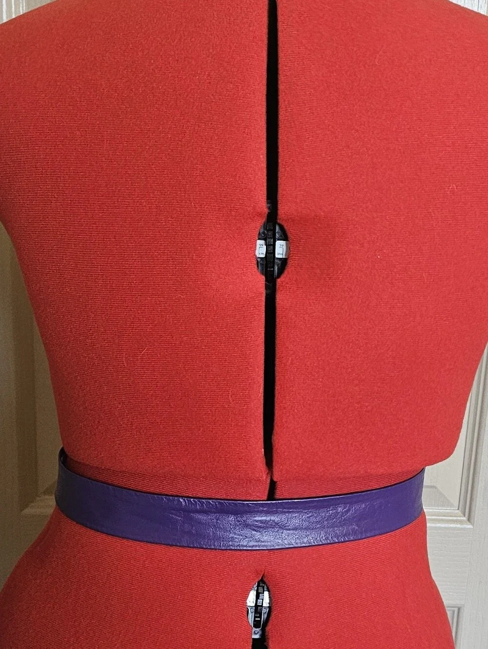 Vintage 80's & 90's Purple Leather Waist Belt 31